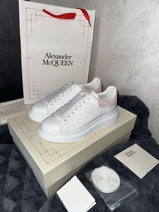 Alexander McQueen Oversized White Light Pink Snakeskin