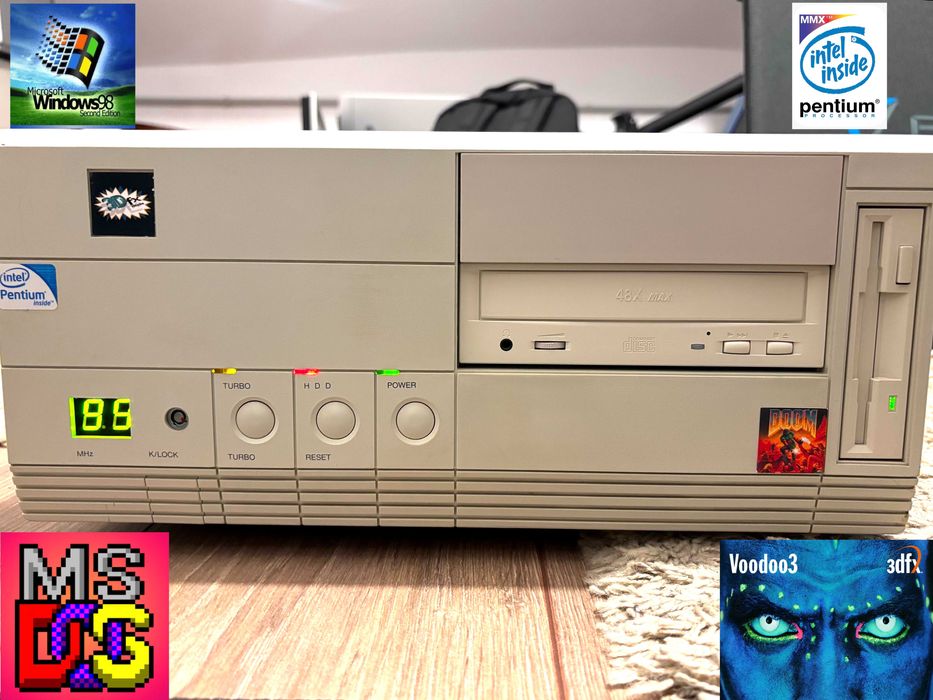 Sistem PC vintage retro gaming, 3Dfx Voodoo 3 PCI, stare perfecta