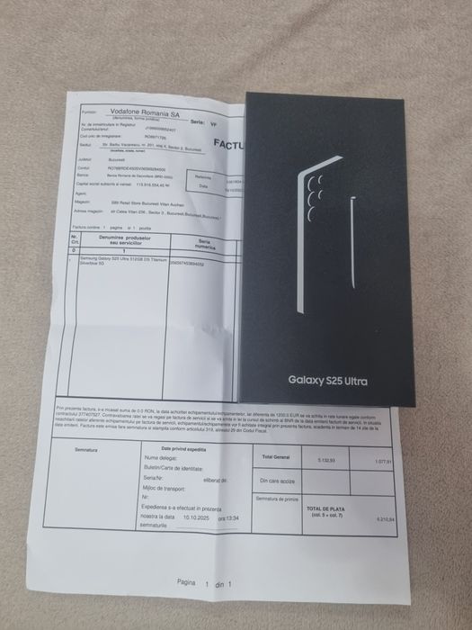 Vând Samsung S25 Ultra de 512 GB