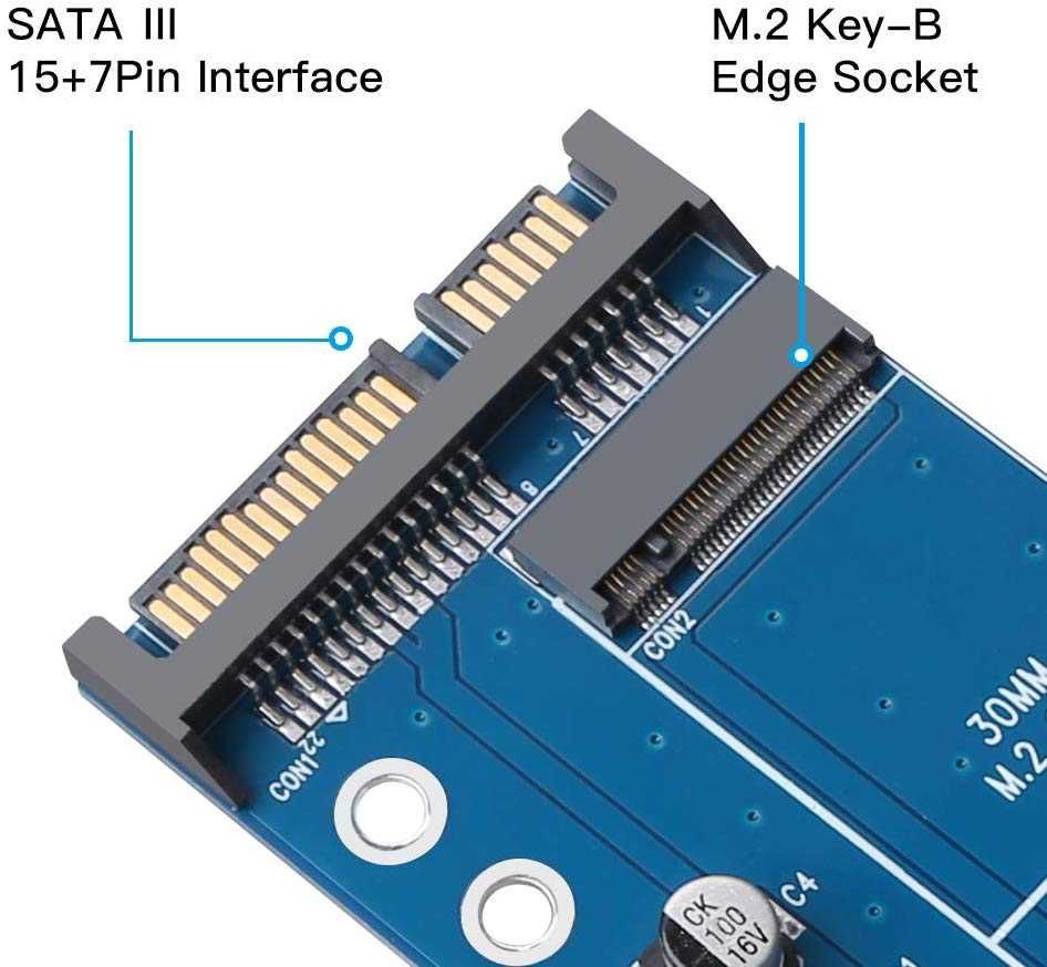 Адаптер за M.2 (M2) SSD към 2.5" SATA 3.0 конектор + Гаранция