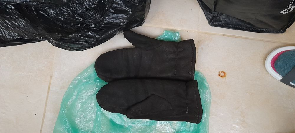 Ръкавици естествена кожа и платнени