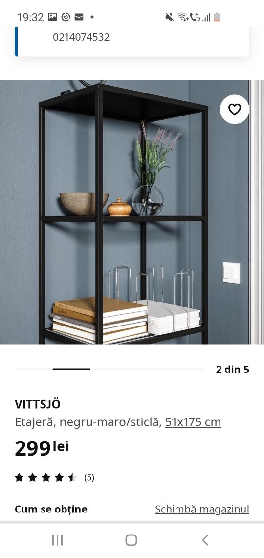 etajera metalica cu rafturi lemn si sticla ikea