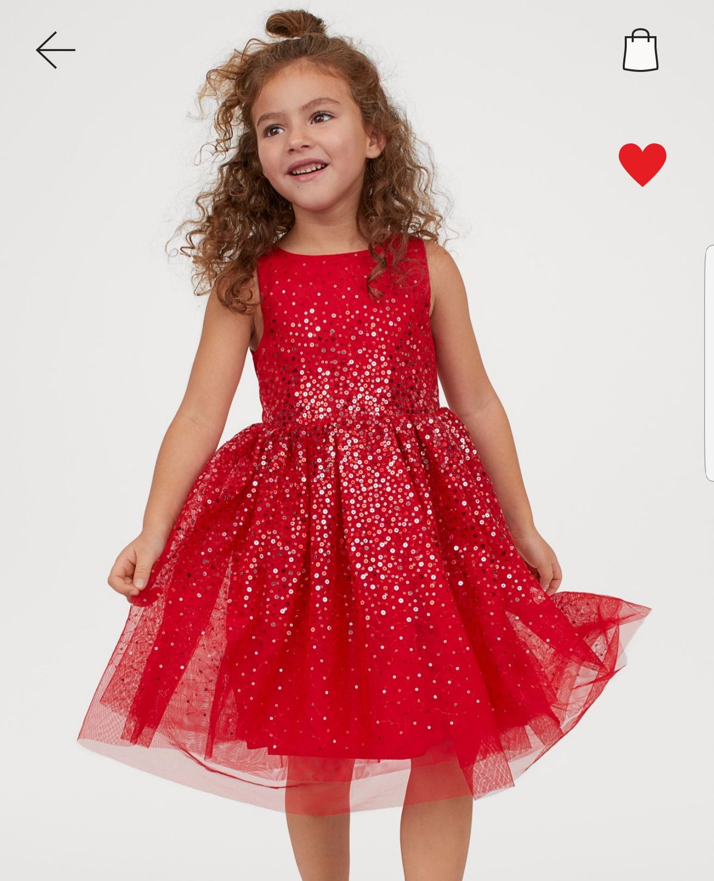 Rochie roșie/Crăciun cu paiete H&M ,mar. 6-7 ani