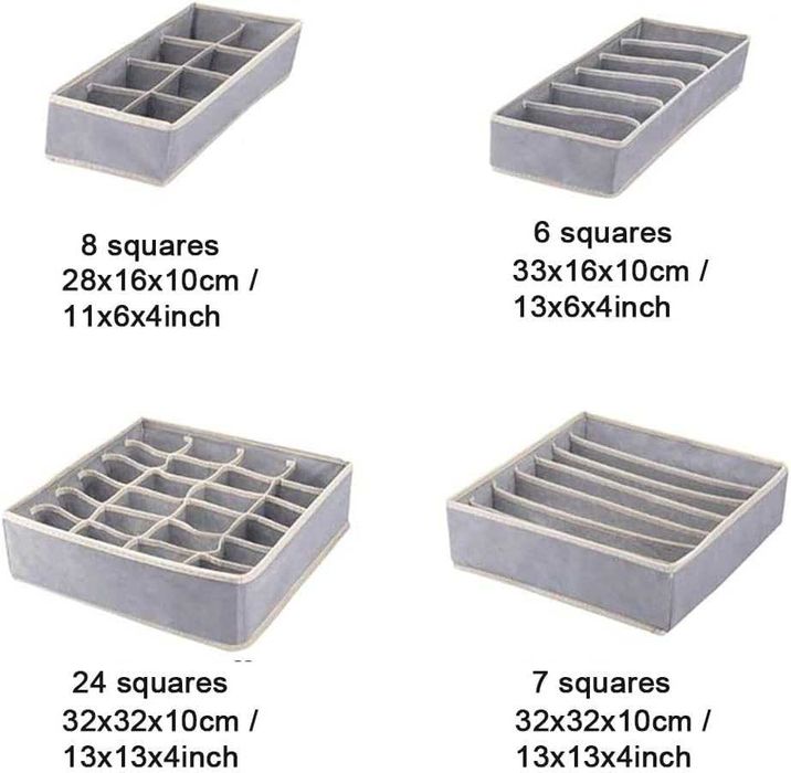 Сгъваеми Органайзери 4 броя за чекмедже, бельо, чорапи