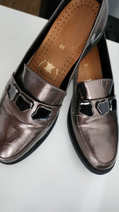 Mocasini EPICA de piele,maro lacuit