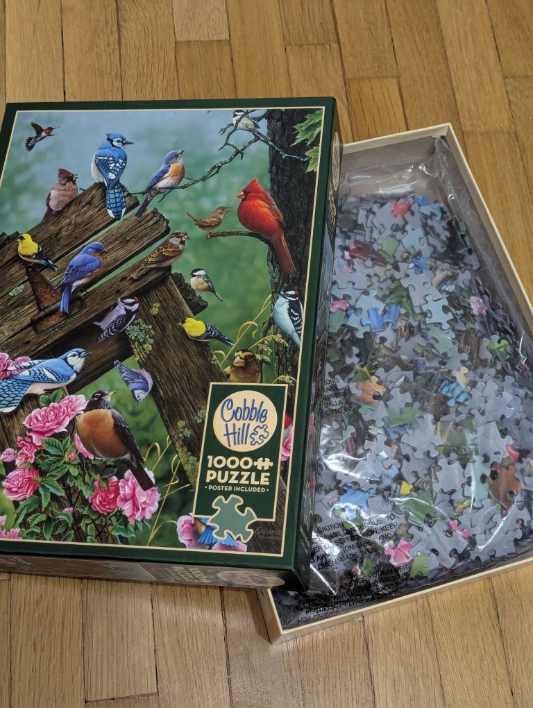Puzzle Cobble Hill din 1000 de piese - "Păsări de pădure"