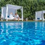 Sezlong de lux Baldachine, gardina, mobilier gardina