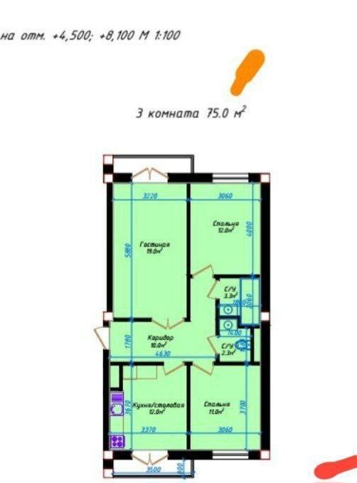 Кадастр Бор 3 хонали Новостройка Чиланзар-8. Ор.Чиланзарский РОВД