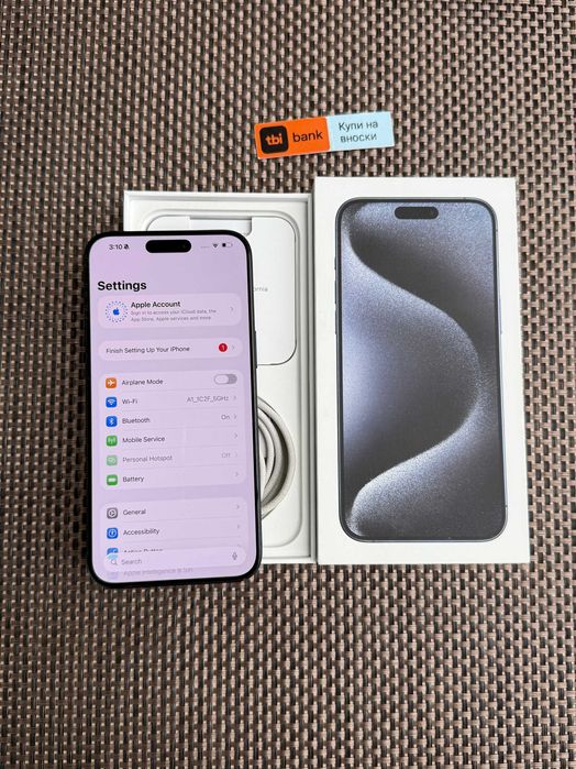 КАТО НОВ! iPhone 15 Pro MAX Лизинг от 50лв/м Blue Titanium 256Gb