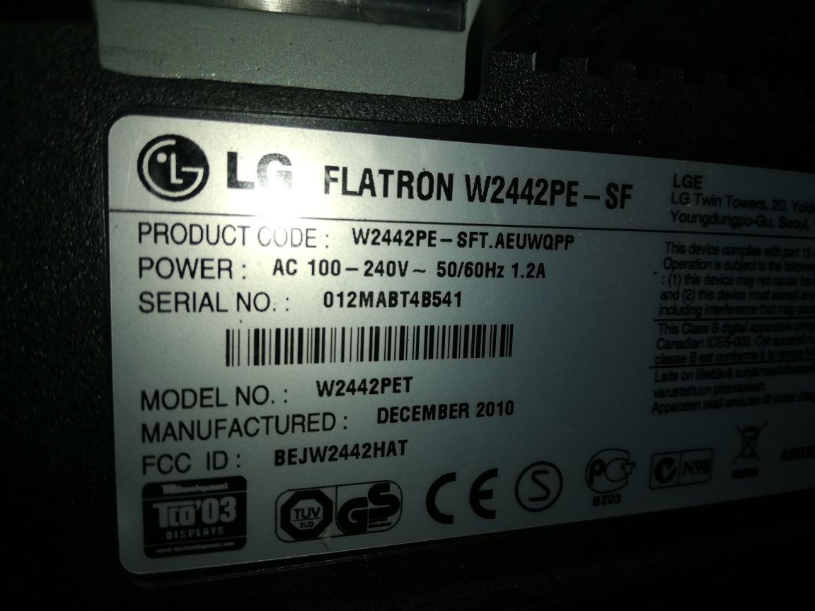 Monitor Flatron W2442PE-SF 24 inchi