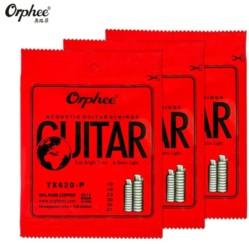 Corzi chitară acustică Orphee 10-47 99% cooper