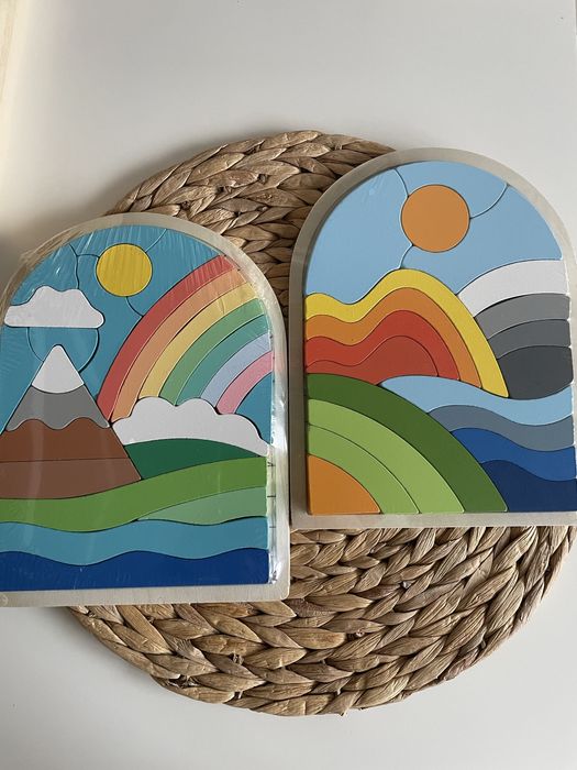 Дървени образователни играчки, пъзели, сортери