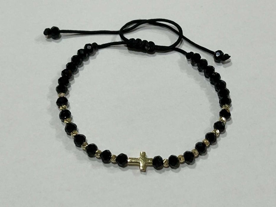 Златна гривна с кръст и мъниста 14 К 585 /1,46 гр.