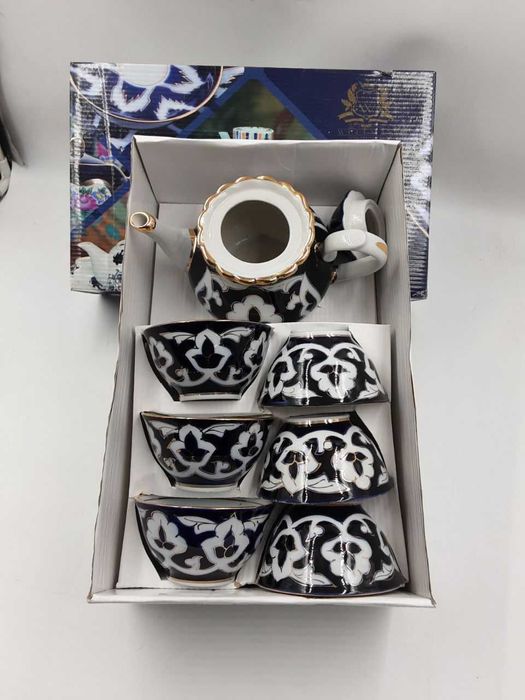 качественный узбекский фарфор "УЗБЕГИМ" в подарок в ассорт-те ECARVON