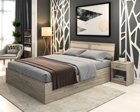 Pat 160x200 cu saltea spuma memorie