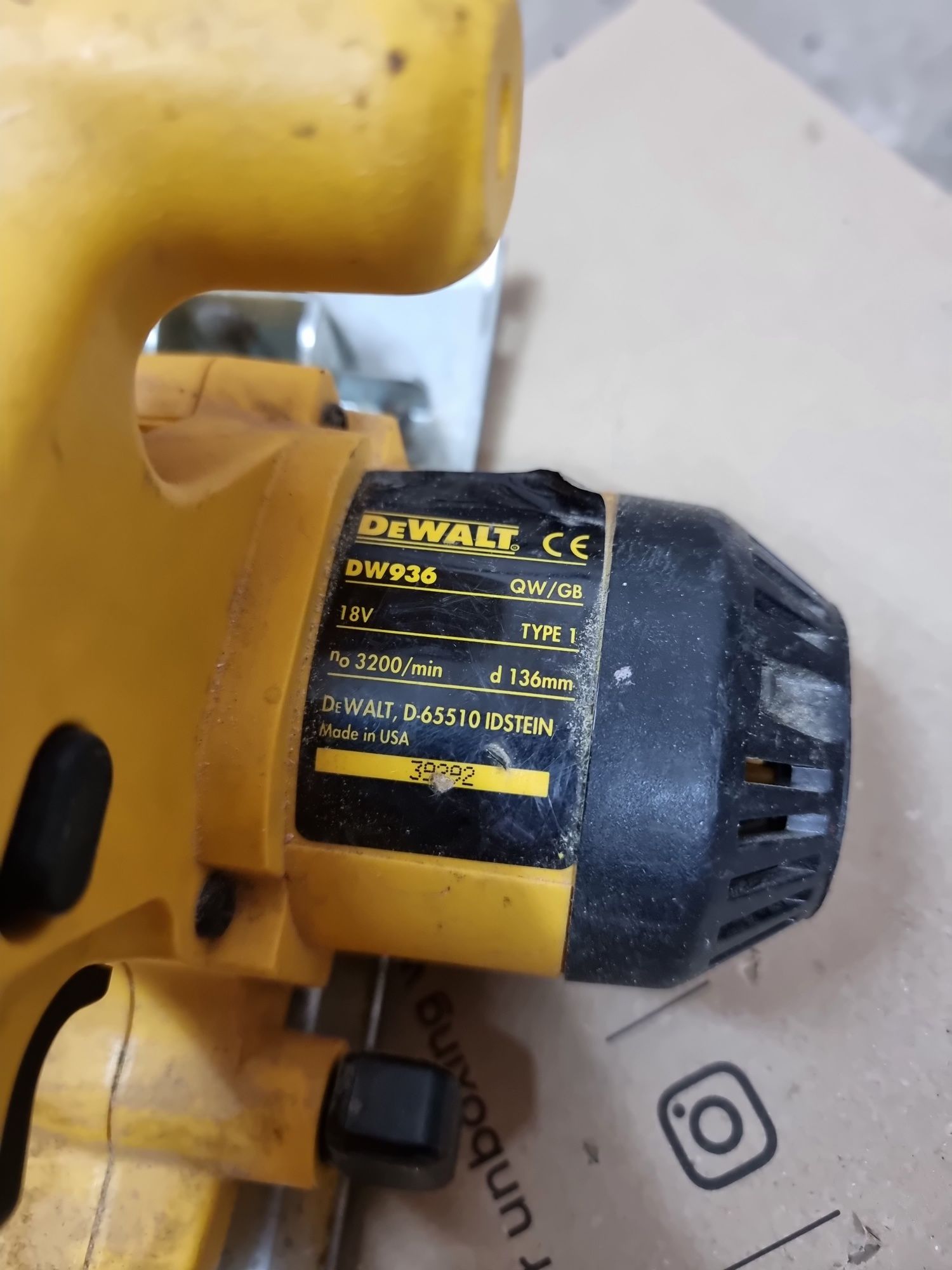 Vand corp circular Dewalt dw936