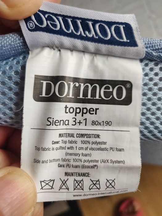 Saltea -topper Dormeo siena de 80 x190 cm