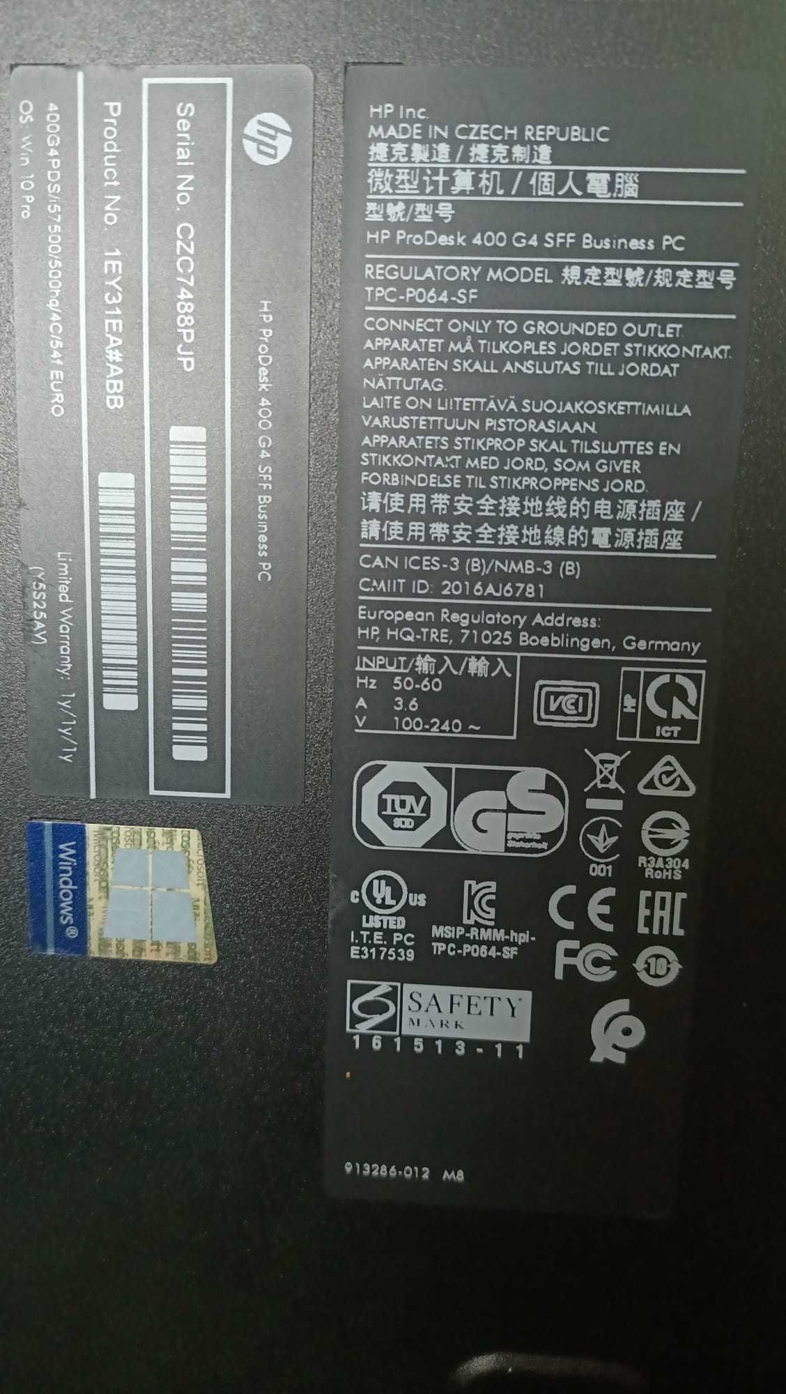 HP ProDesk 400 G4 SFF i5-7500 8GB RAM si 240GB SSD