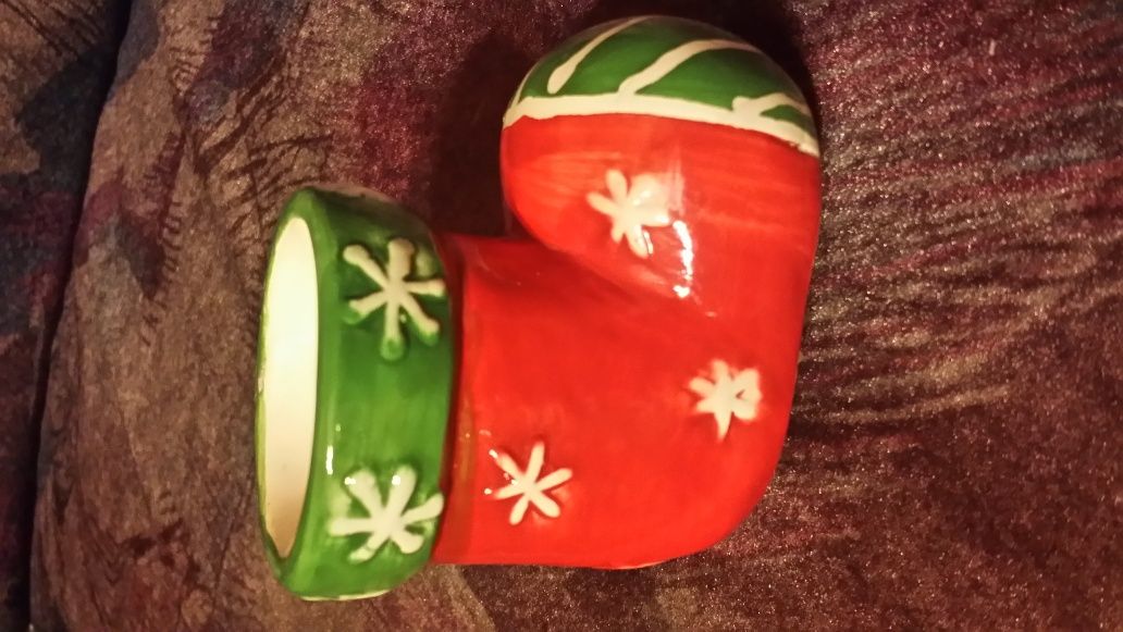 Ghetuța Suport Lumânare decorativ de Crăciun din ceramica - Sephora