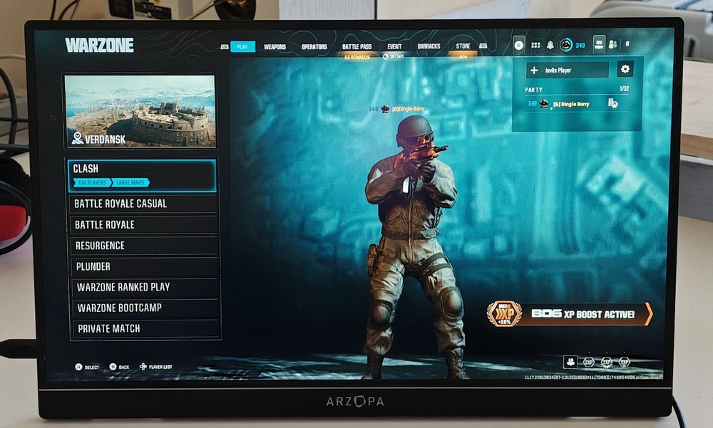 Monitor portabil Gaming LED Arzopa 16.1", Full HD 144Hz