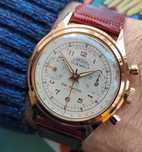 Chronax Cronograf Vintage Venus 175 Roata Coloane Placat aur