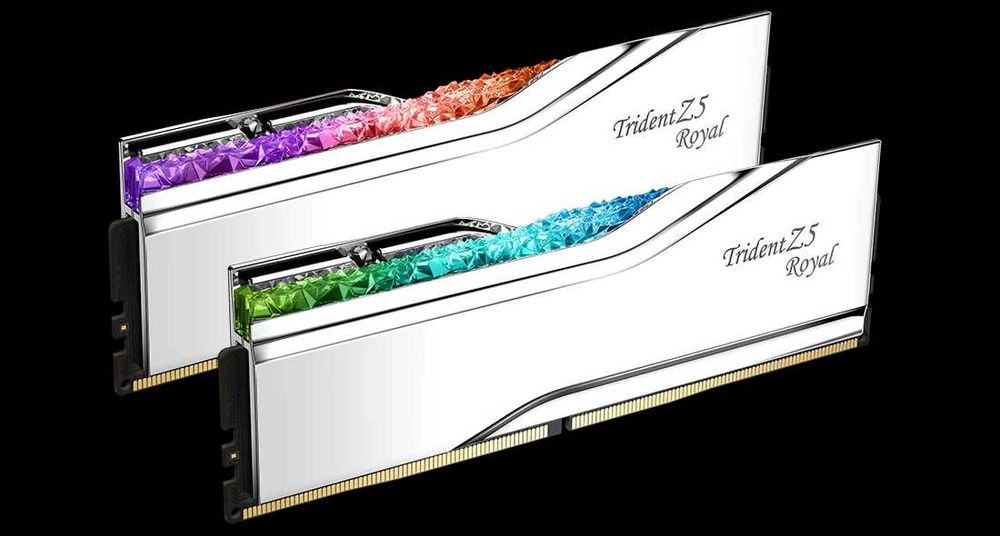 New DDR5 G.SKILL Trident Z Royal Silver 32GB (2 x 16GB) 7200mt/s CL34.