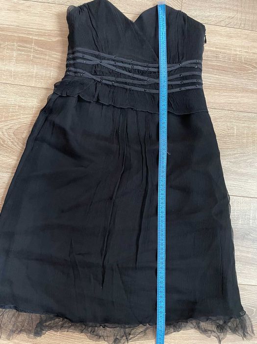 Rochie neagra matase naturala corset Naf Naf 36