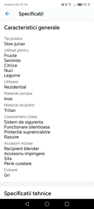 Storcător de legume și fructe