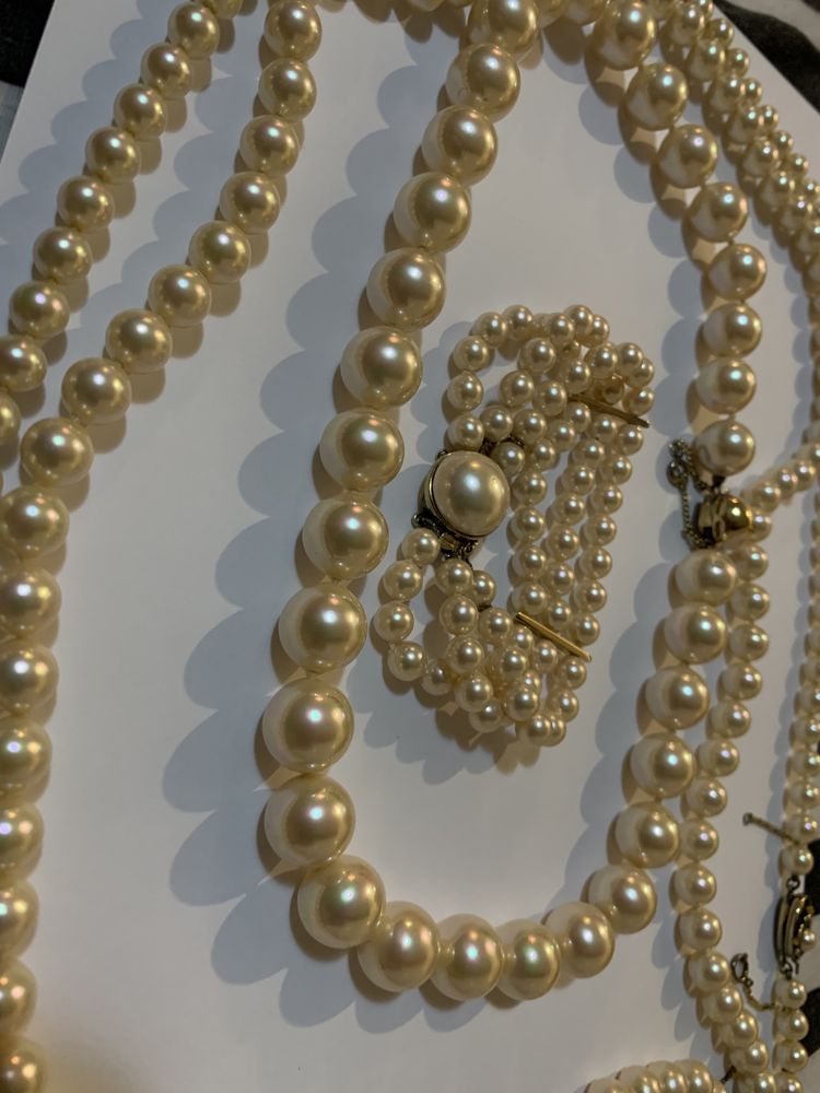Set coliere perle argint aurit Superbe