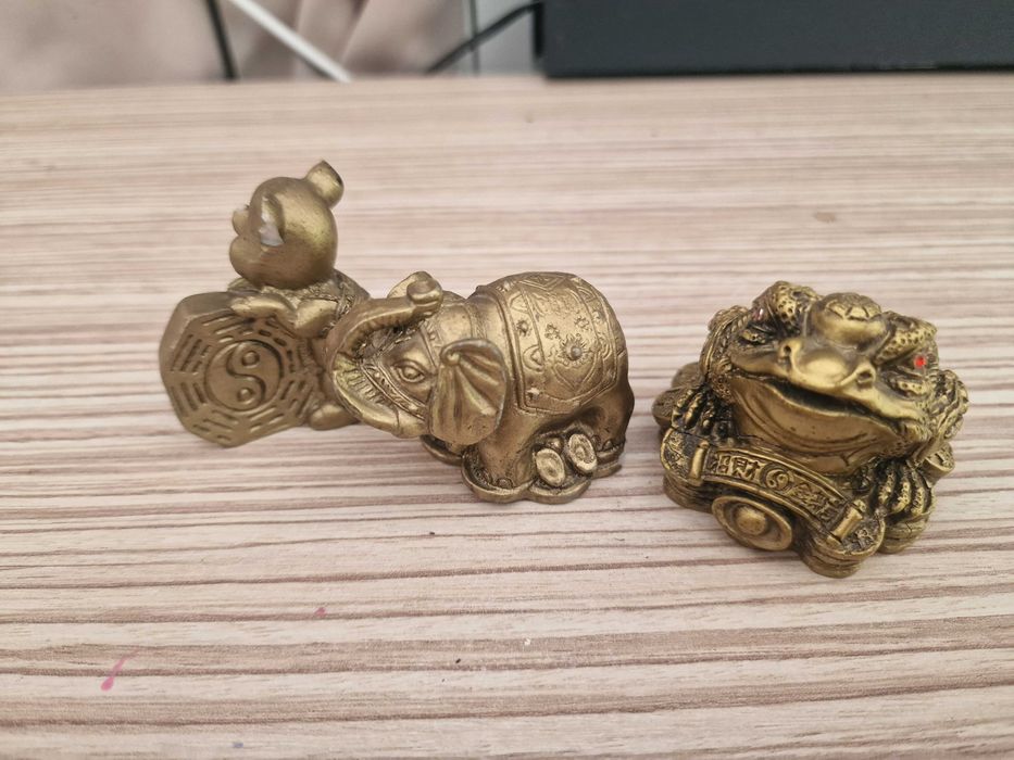 Statuete Broasca țestoasă Money Frog+Elefant+Porcușorul cu moneda Bagu