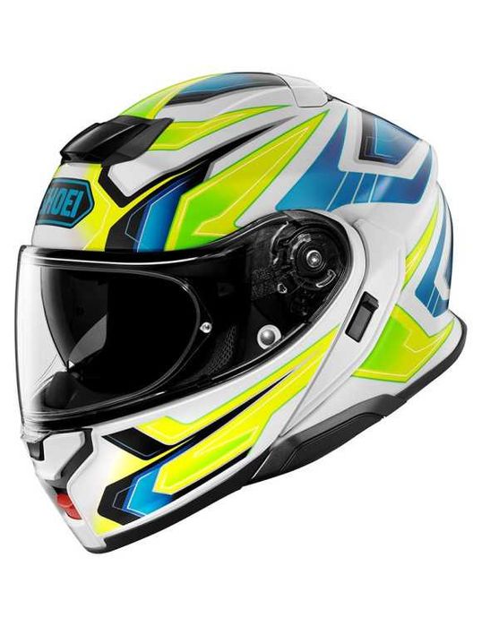Cască Moto Flip-Up SHOEI NEOTEC 3 ANTHEM TC-10 · Albastru / Roșu / Alb