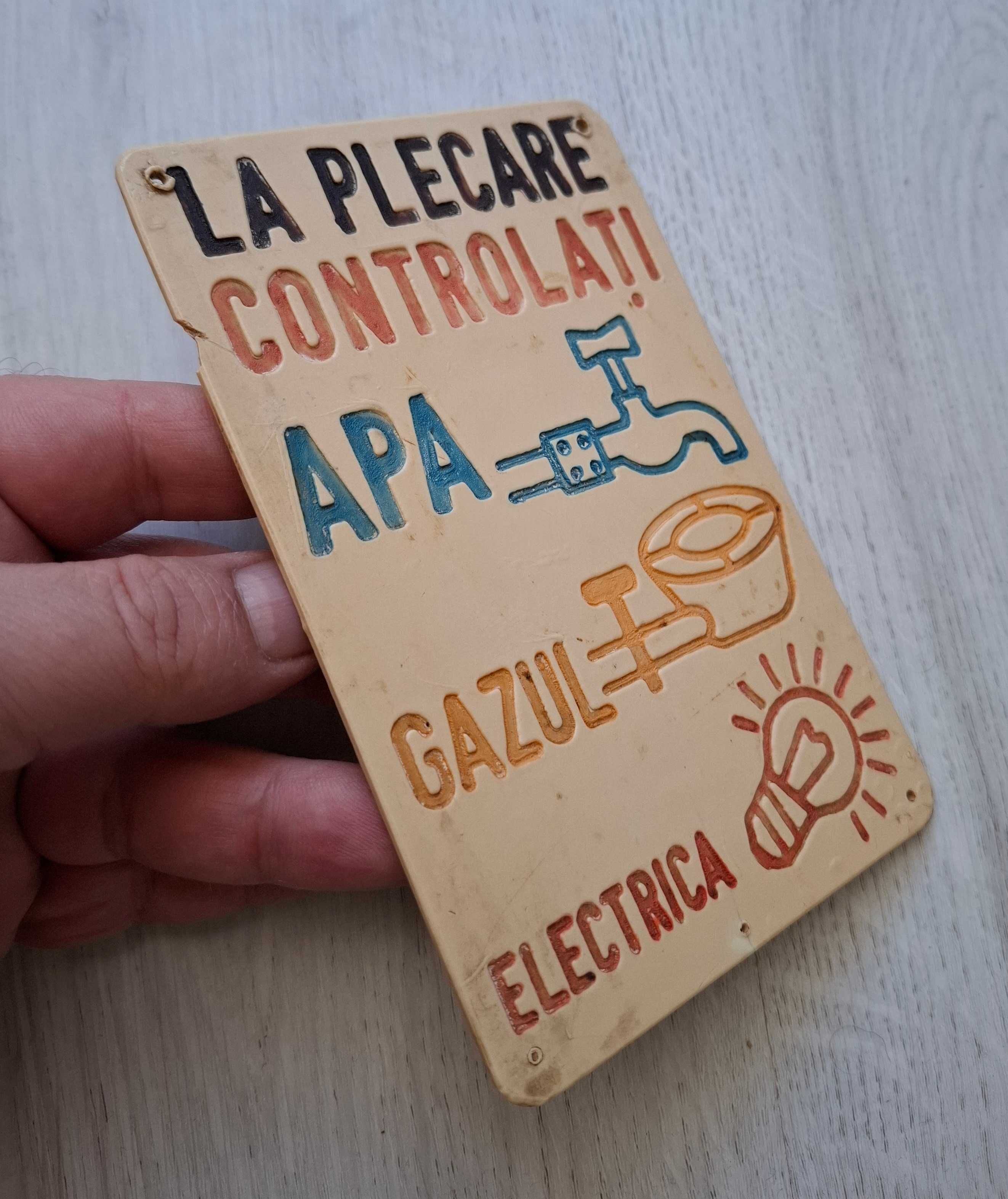 Placheta placuta de avertizare - colectie - comunista - vintage