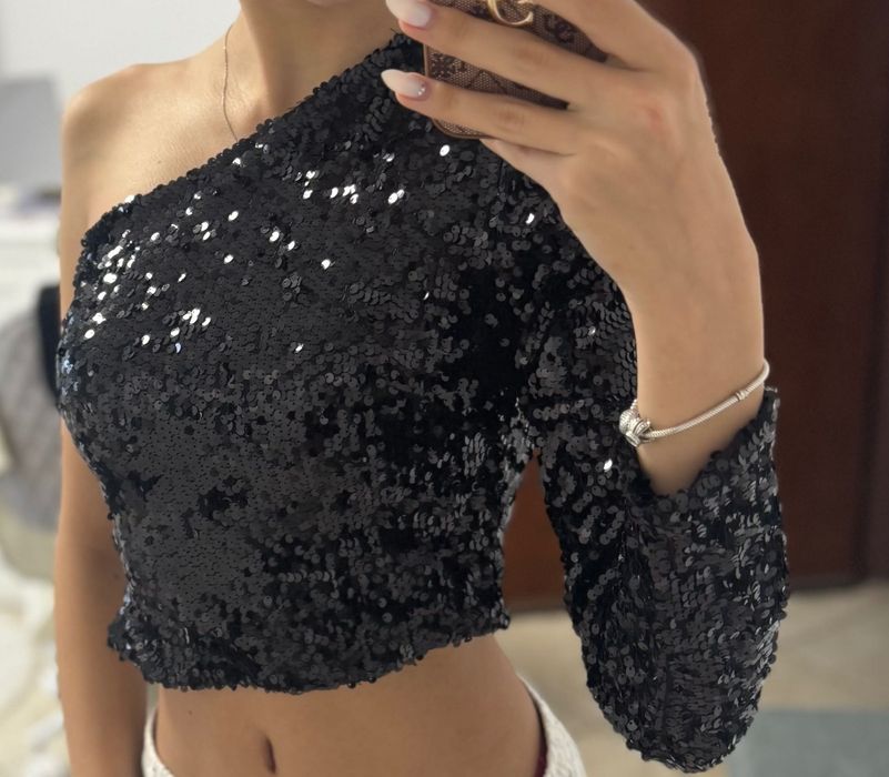 Дамски блестящ топ