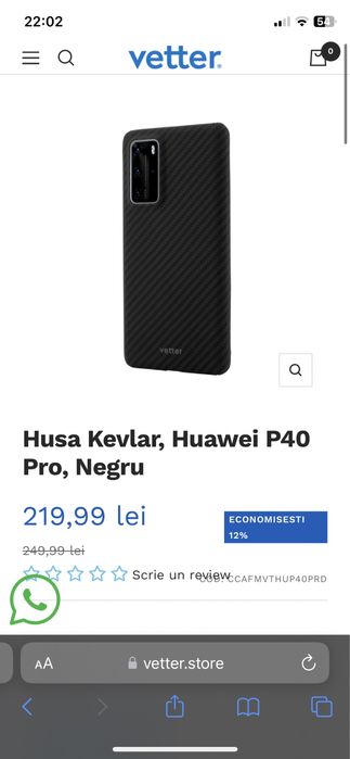 Husa Vetter carbon / kevlar huawei p40 pro