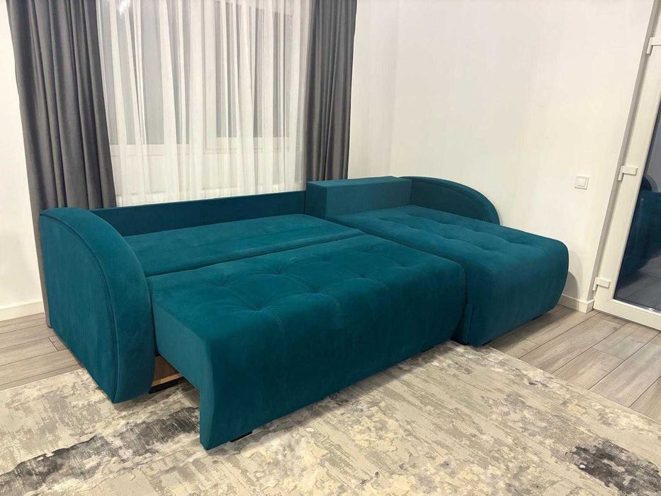 Coltar extensibil,  elegant, culoare albastru verzui