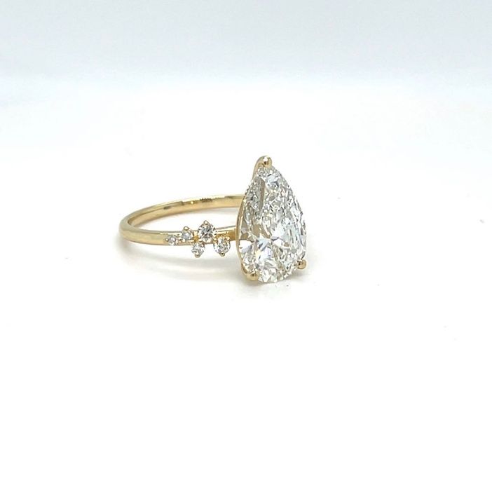 Годежен пръстен с диамант, 14к злато