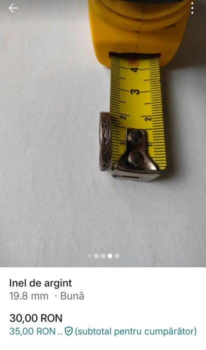 Inel de argint de 2 cm diametru