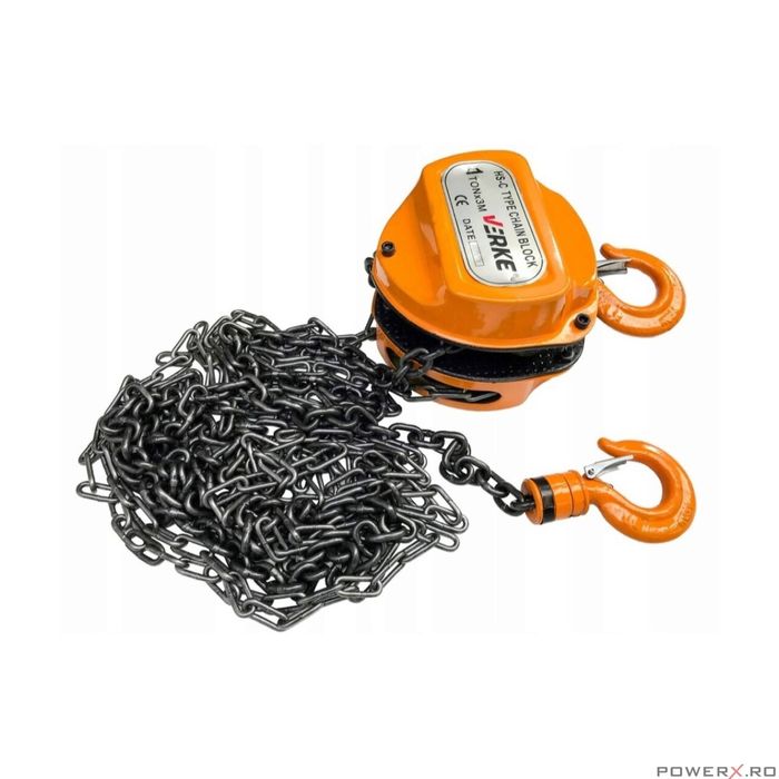 Macara, palan manual cu lant 1000 kg, 1 tone Verke