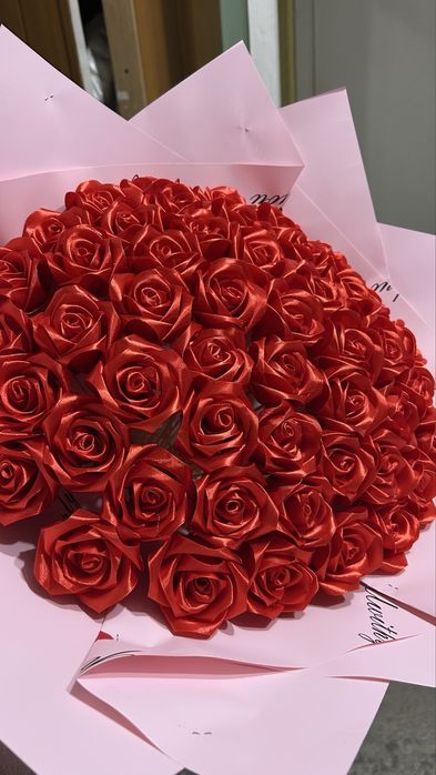 Цветы атласных лента 51 шт 65 см