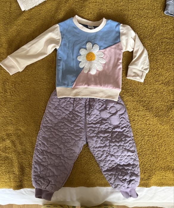 Дебел ватиран панталон и блуза 86 размер