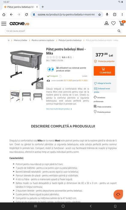 Pătuț Bebeluși Nou