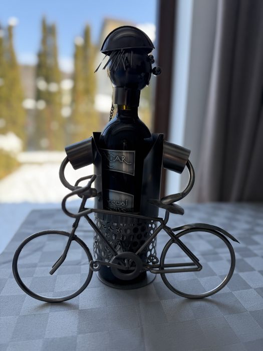 Suport sticla de vin biciclist