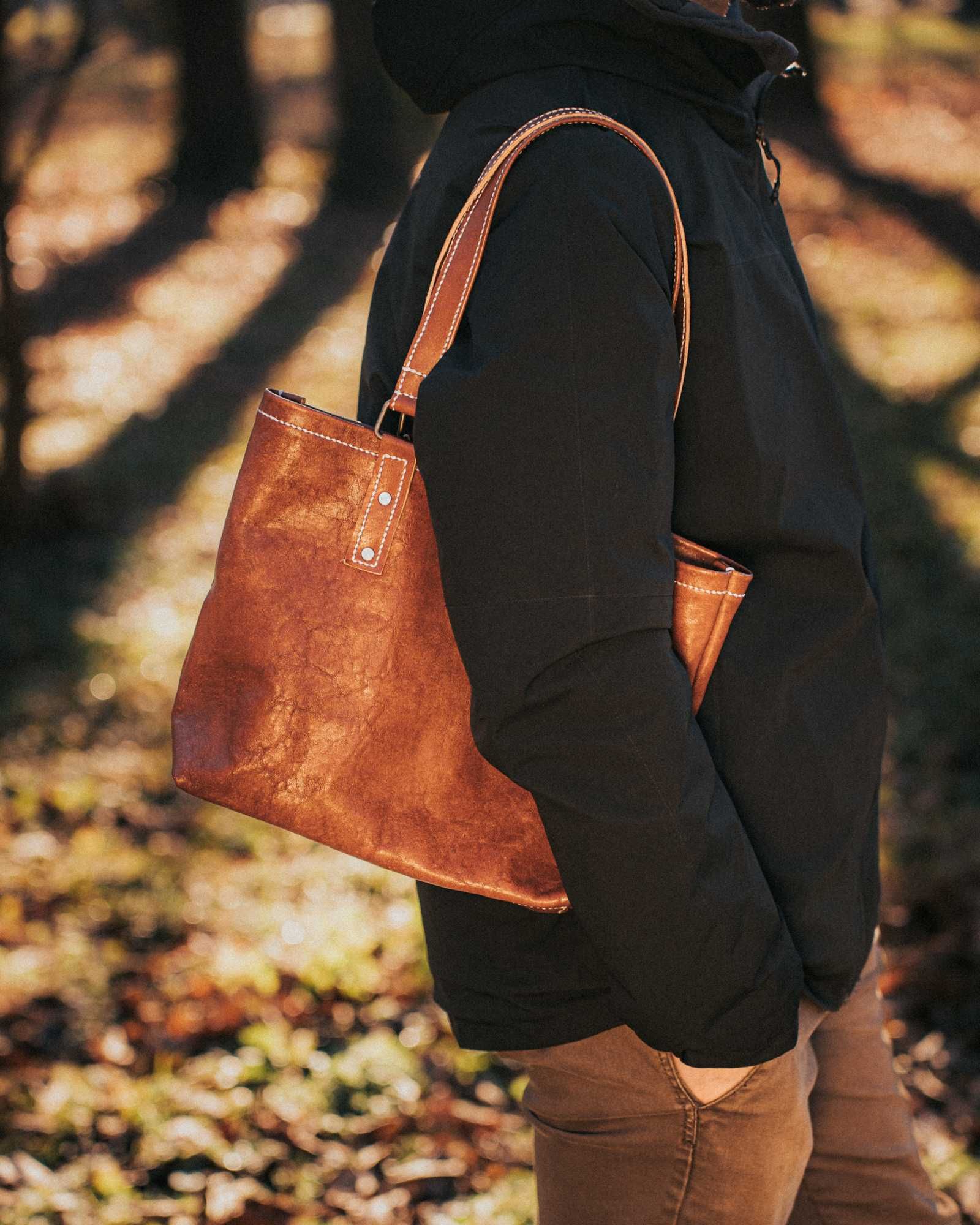 Дамска чанта за рамо от естествена кожа unisex