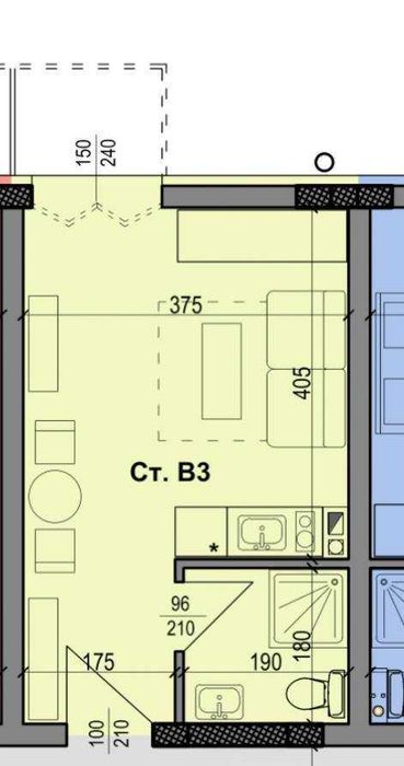 Уютно студио в нова сграда без такса в Несебър
