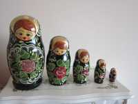 decoratiune Matrioska vintage superba lemn handmade Rusia 1980