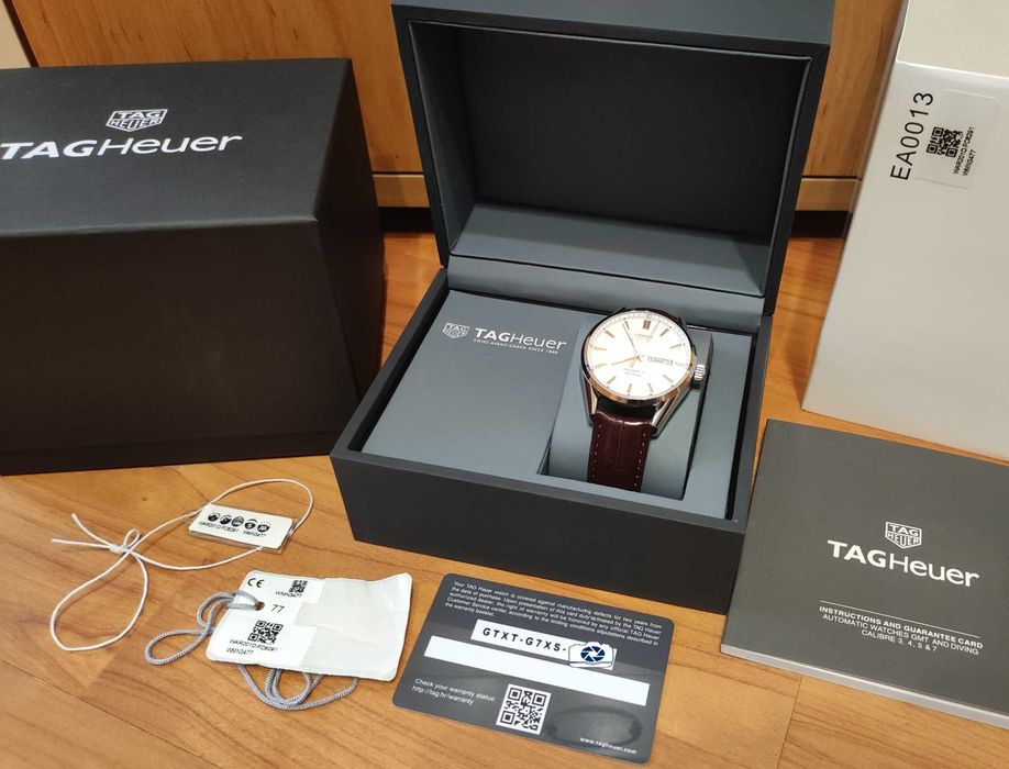 TAG HEUER CARRERA Calibre 5 DAY-DATE WAR201D Мъжки Часовник Нов ориг.