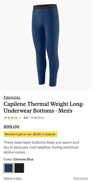 Pantaloni funcționali Patagonia Capilene Thermal Weight - nr. M (men)