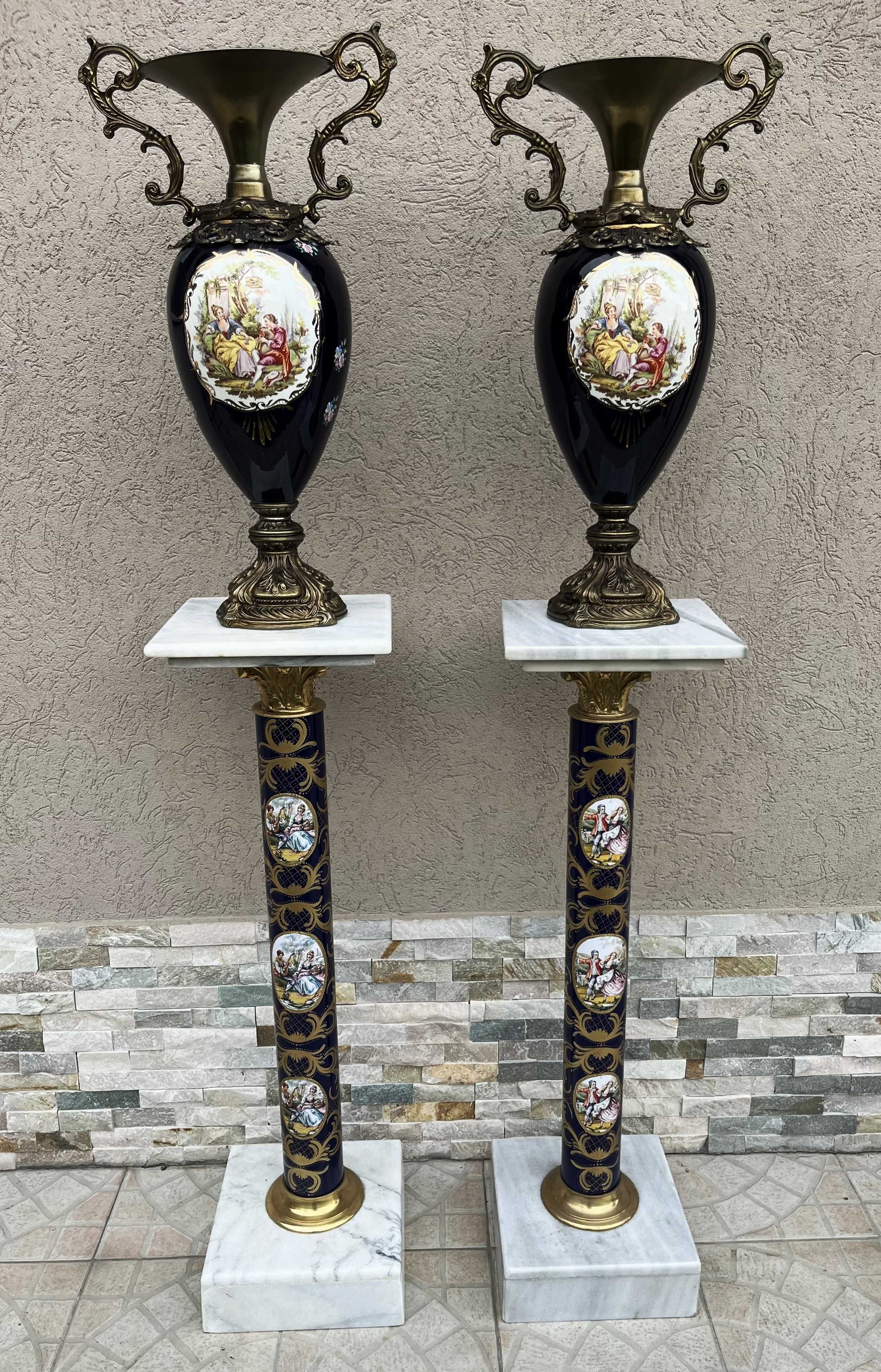 Spectaculos set -2 piedestale franceze stil Sevres-decoruri lux-Franta