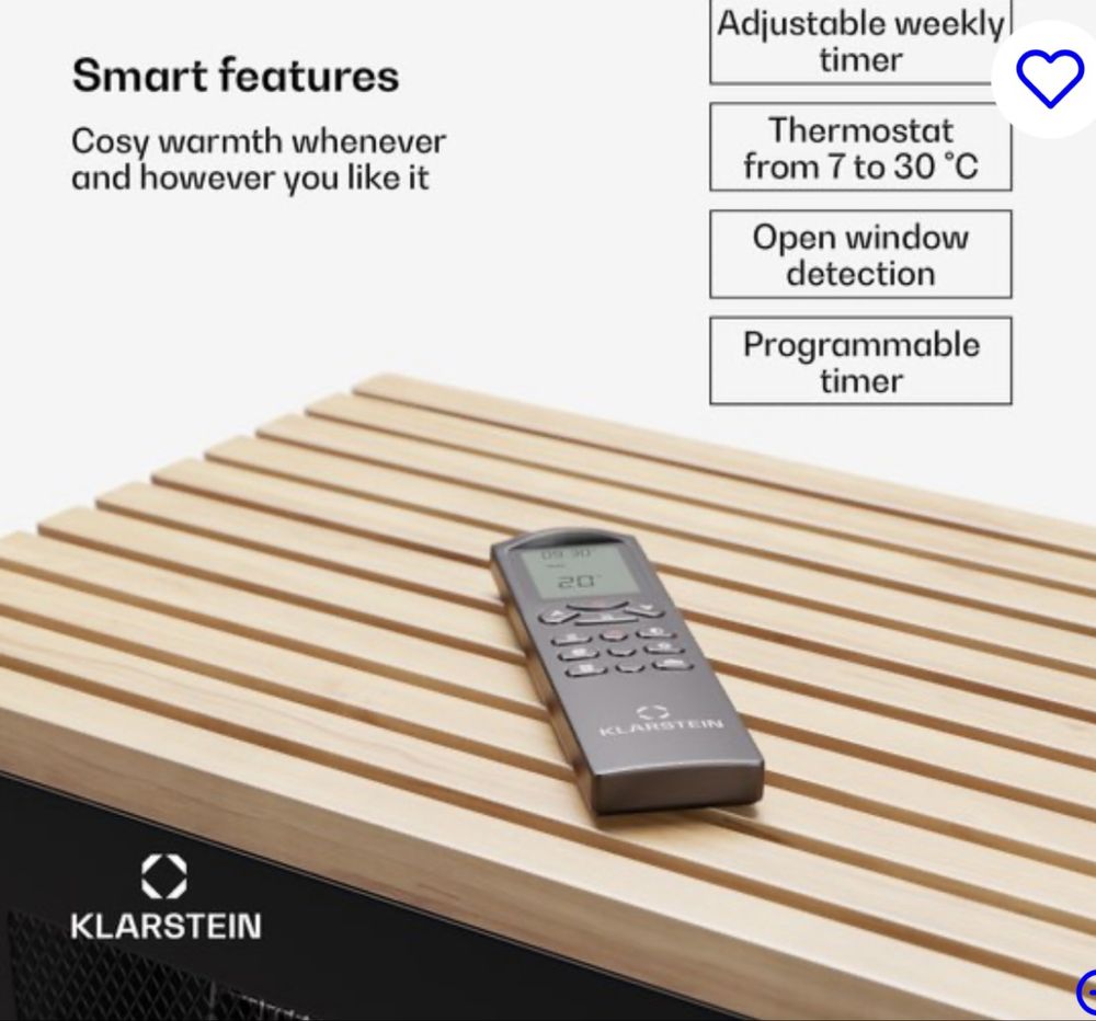 Opala WiFi електрическа камина 950/1900 W седмичен таймер термостат