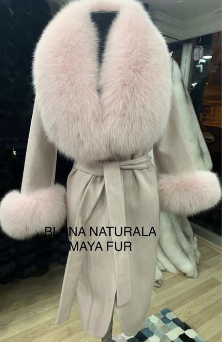 Palton de alpaca cu blana naturala